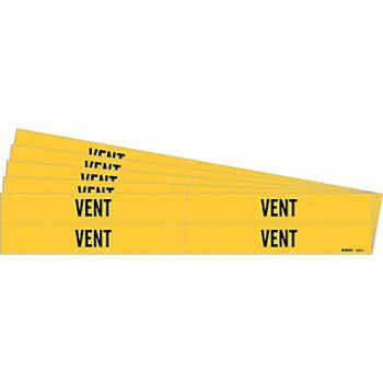 BRADY Pipe Marker Adhesive Black Vent PK5, 781W16