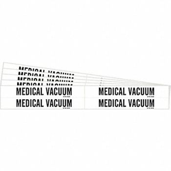 BRADY Pipe Marker Black Medical Vacuum PK5, 781W17