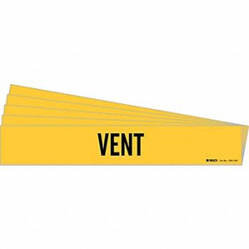 BRADY Pipe Marker Adhesive Black Vent PK5, 781W20