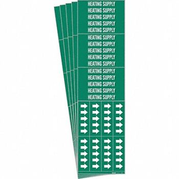 BRADY Pipe Marker White Heating Supply PK5, 781W23