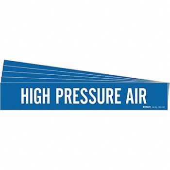 BRADY Pipe Marker White High Pressure Air PK5, 781W33
