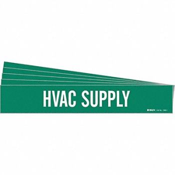 BRADY Pipe Marker White HVAC Supply PK5, 781W63