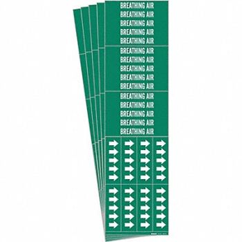 BRADY Pipe Marker White Breathing Air PK5, 781WC6