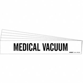 BRADY Pipe Marker Black Medical Vacuum PK5, 781WE1