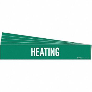 BRADY Pipe Marker Adhesive White Heating PK5, 781WR0