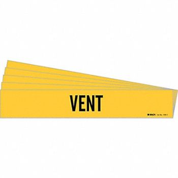 BRADY Pipe Marker Adhesive Black Vent PK5, 781WR3
