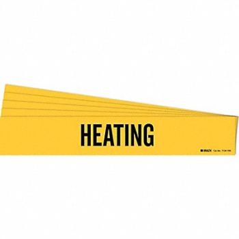 BRADY Pipe Marker Adhesive Black Heating PK5, 781WR5