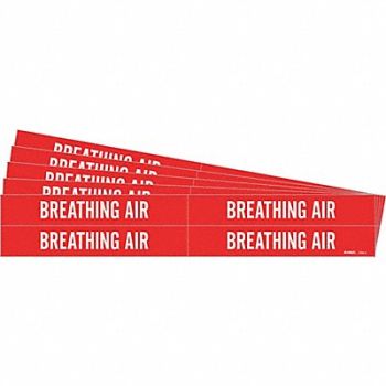 BRADY Pipe Marker White Breathing Air PK5, 781WR6