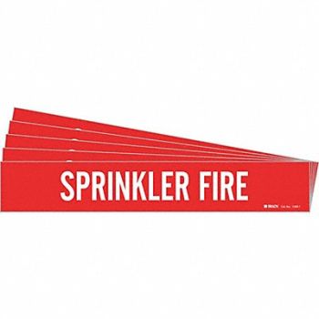 BRADY Pipe Marker White Sprinkler Fire PK5, 781WT0