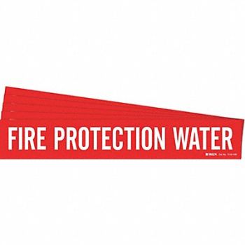 BRADY Pipe Marker Fire Protection Water PK5, 781WT1