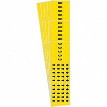 BRADY Pipe Marker Adhesive Black Alum PK5, 781WT3