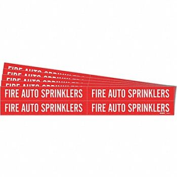 BRADY Pipe Marker Fire Auto Sprinklers PK5, 781WT4