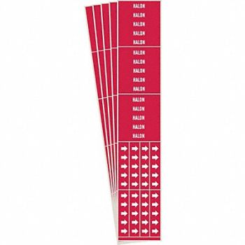 BRADY Pipe Marker Adhesive White Halon PK5, 781WT5