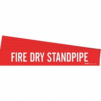 BRADY Pipe Marker Fire Dry Stand Pipe PK5, 781WU2