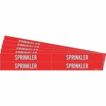 BRADY Pipe Marker Adhesive White Sprinkler PK5, 781WU5