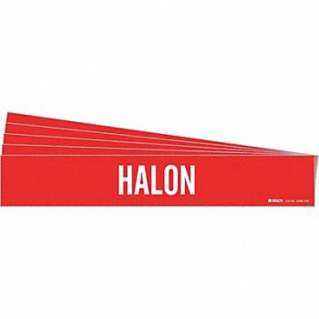 BRADY Pipe Marker Adhesive White Halon PK5, 781WU6