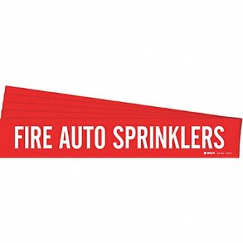 BRADY Pipe Marker Fire Auto Sprinklers PK5, 781WU8