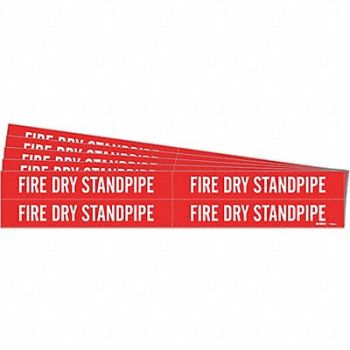 BRADY Pipe Marker Fire Dry Stand Pipe PK5, 781WX0