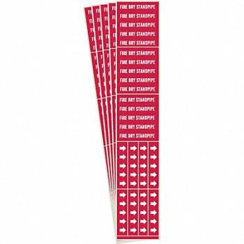 BRADY Pipe Marker White Fire Dry Standpipe PK5, 781WX2