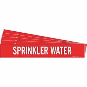 BRADY Pipe Marker White Sprinkler Water PK5, 781WX3