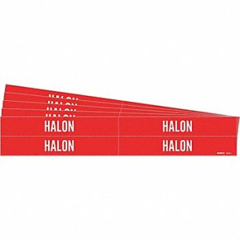 BRADY Pipe Marker Adhesive White Halon PK5, 781WX4