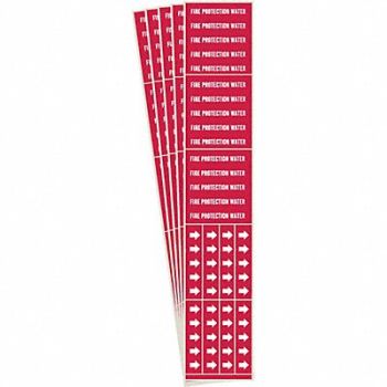 BRADY Pipe Marker Fire Protection Water PK5, 781WX6