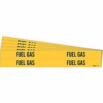 BRADY Pipe Marker Adhesive Black Fuel Gas PK5, 781WY2