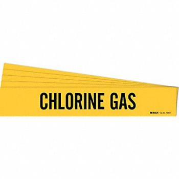 BRADY Pipe Marker Black Chlorine Gas PK5, 781WY4