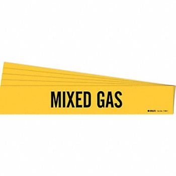 BRADY Pipe Marker Adhesive Black Mixed Gas PK5, 781WY6