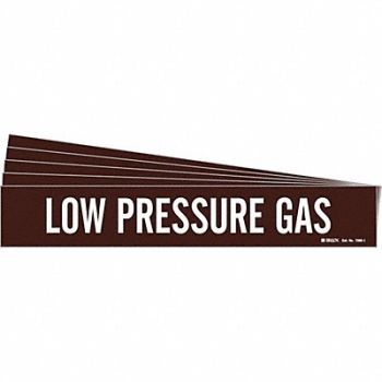 BRADY Pipe Marker White Low Pressure Gas PK5, 781WY7