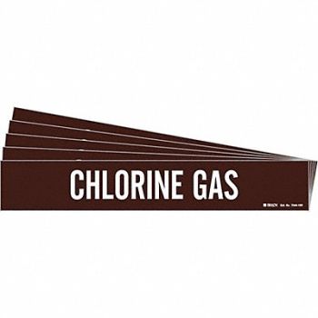 BRADY Pipe Marker White Chlorine Gas PK5, 781WY9