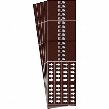 BRADY Pipe Marker Adhesive White Helium PK5, 781WZ0