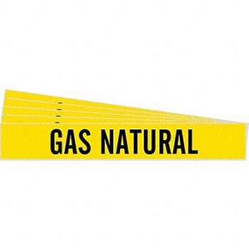 BRADY Pipe Marker Black Gas Natural PK5, 781X23