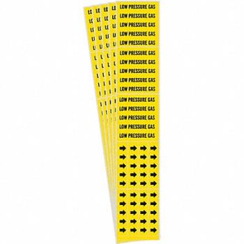 BRADY Pipe Marker Black Low Pressure Gas PK5, 781X28
