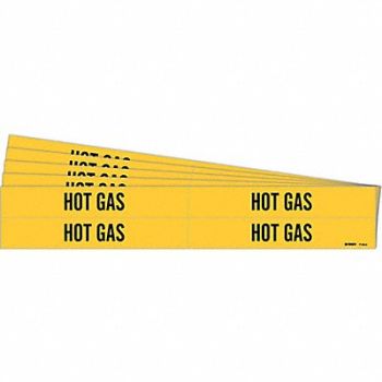 BRADY Pipe Marker Adhesive Black Hot Gas PK5, 781X32