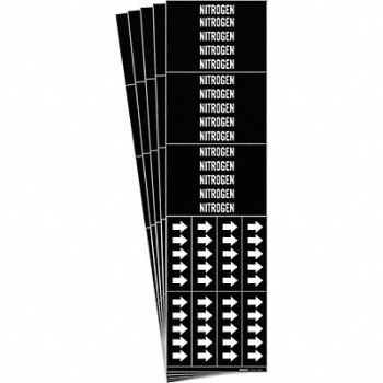 BRADY Pipe Marker Adhesive White Nitrogen PK5, 781X34