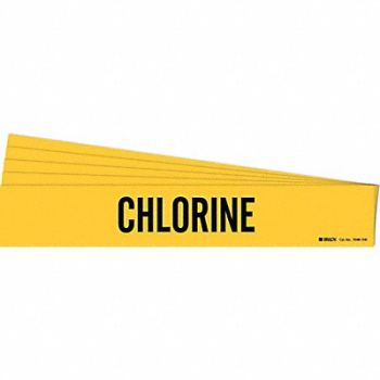 BRADY Pipe Marker Adhesive Black Chlorine PK5, 781X36
