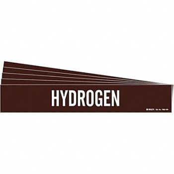BRADY Pipe Marker Adhesive White Hydrogen PK5, 781X45