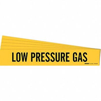 BRADY Pipe Marker Black Low Pressure Gas PK5, 781X46
