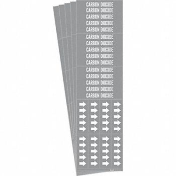 BRADY Pipe Marker White Carbon Dioxide PK5, 781X58