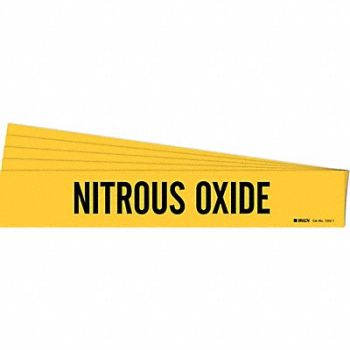BRADY Pipe Marker Black Nitrous Oxide PK5, 781X59