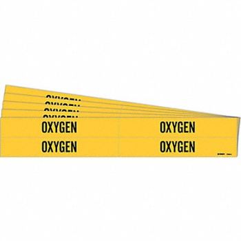 BRADY Pipe Marker Adhesive Black Oxygen PK5, 781X90