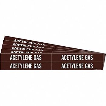BRADY Pipe Marker White Acetylene Gas PK5, 781X93