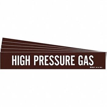 BRADY Pipe Marker White High Pressure Gas PK5, 781X97