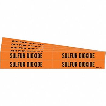 BRADY Pipe Marker Black Sulfur Dioxide PK5, 781XC2
