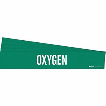 BRADY Pipe Marker Adhesive White Oxygen PK5, 781XC4
