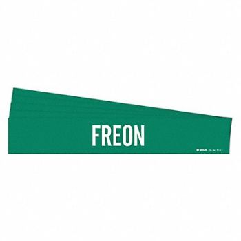 BRADY Pipe Marker Adhesive White Freon PK5, 781XD3