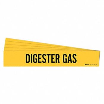 BRADY Pipe Marker Black Digester Gas PK5, 781XD4