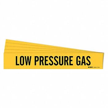 BRADY Pipe Marker Black Low Pressure Gas PK5, 781XD5