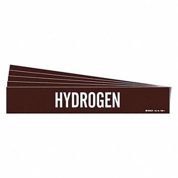 BRADY Pipe Marker Adhesive White Hydrogen PK5, 781XE4